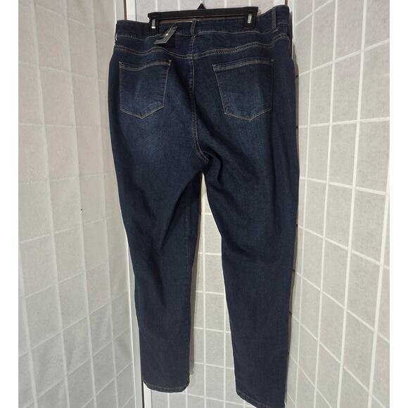 NWT! Ashley Stewart Mid Rise Button Zip Pleated Skinny Jeans Denim Plus Size: 16 - Picture 6 of 6